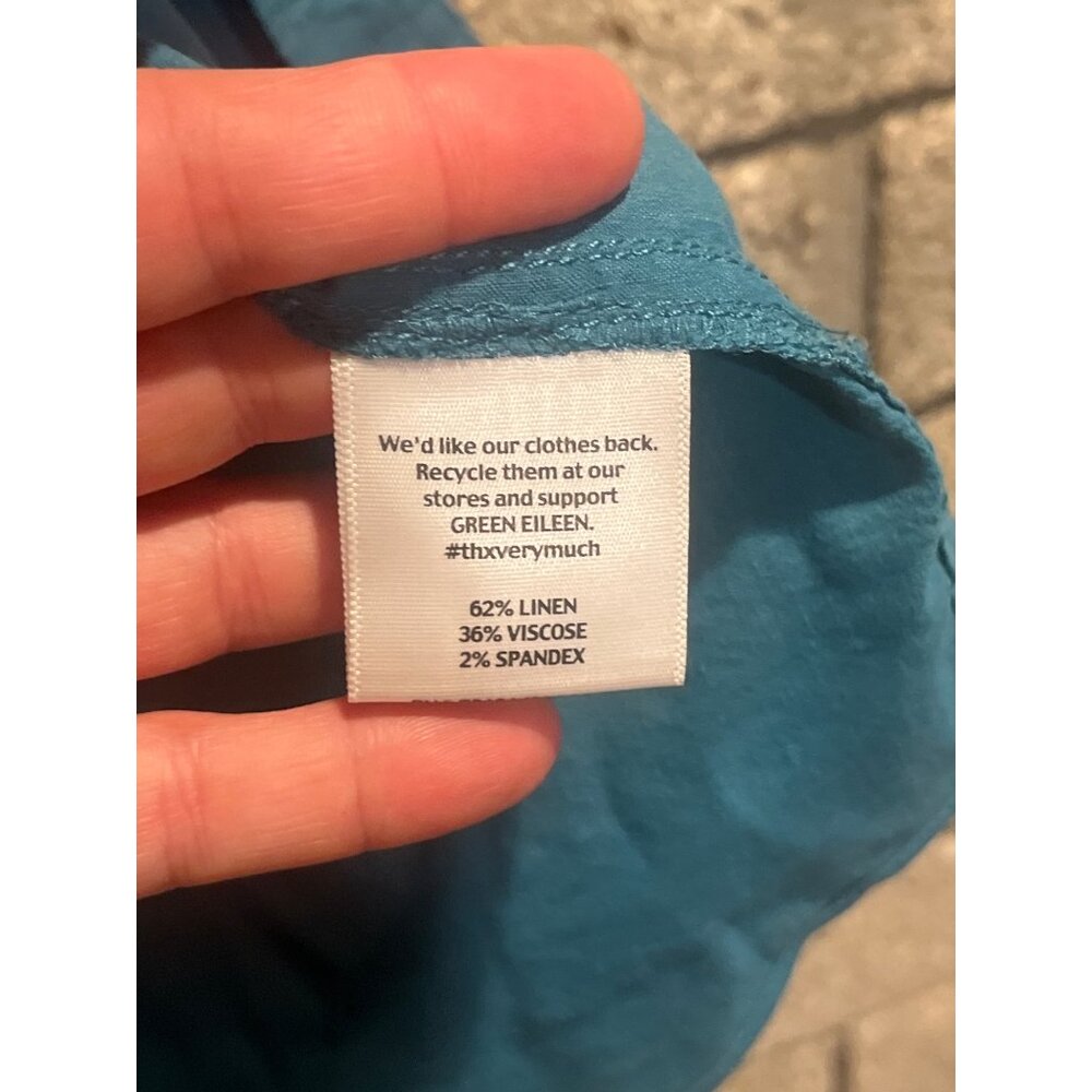 Eileen Fisher Womens Blue Button-Up Shirt L - Picture 6 of 9